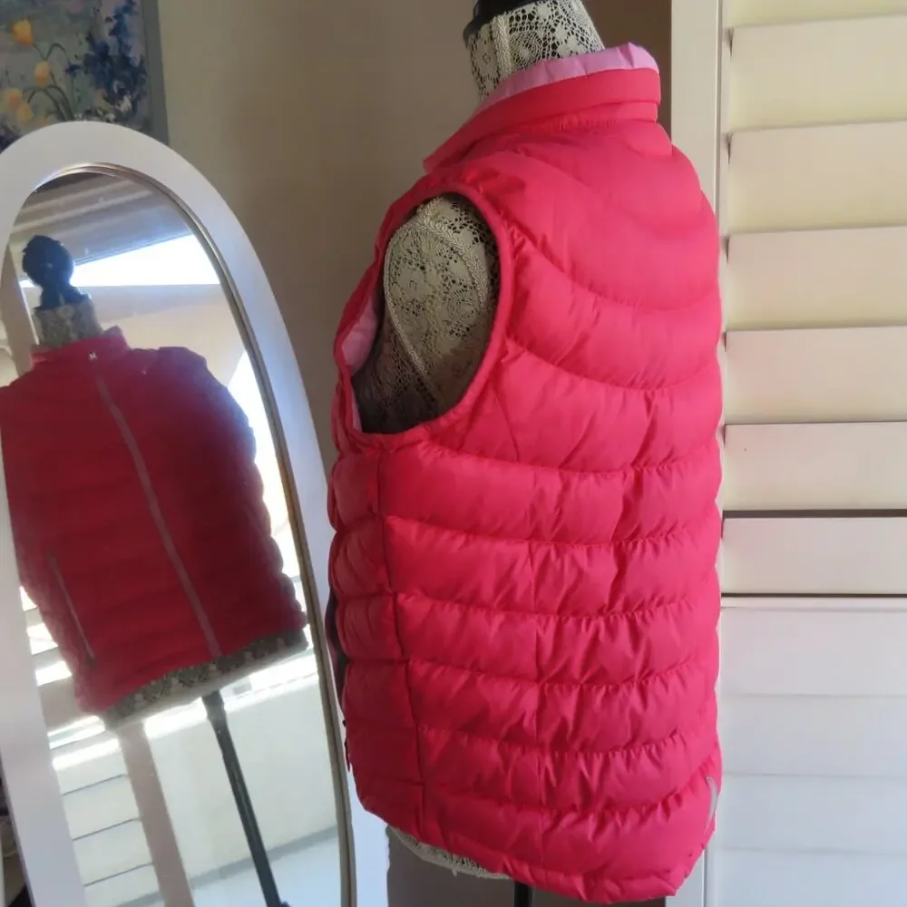 NWT LL Bean Red Azalea Goose Down Puffer Vest XL 18 Outerwear Scrunch Down Girls
